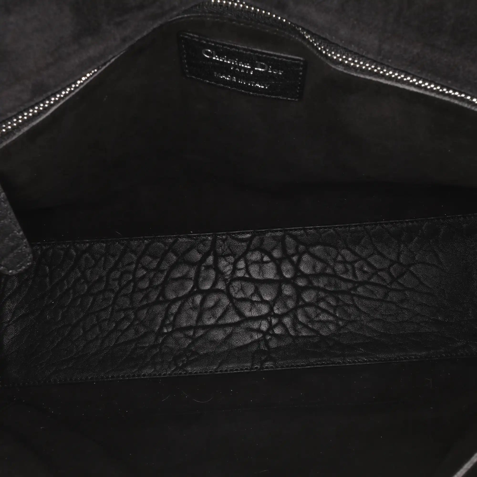 Dior Lady Dior Large Black Grained Lambskin Silver