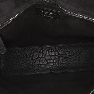 Dior Lady Dior Large Black Grained Lambskin Silver