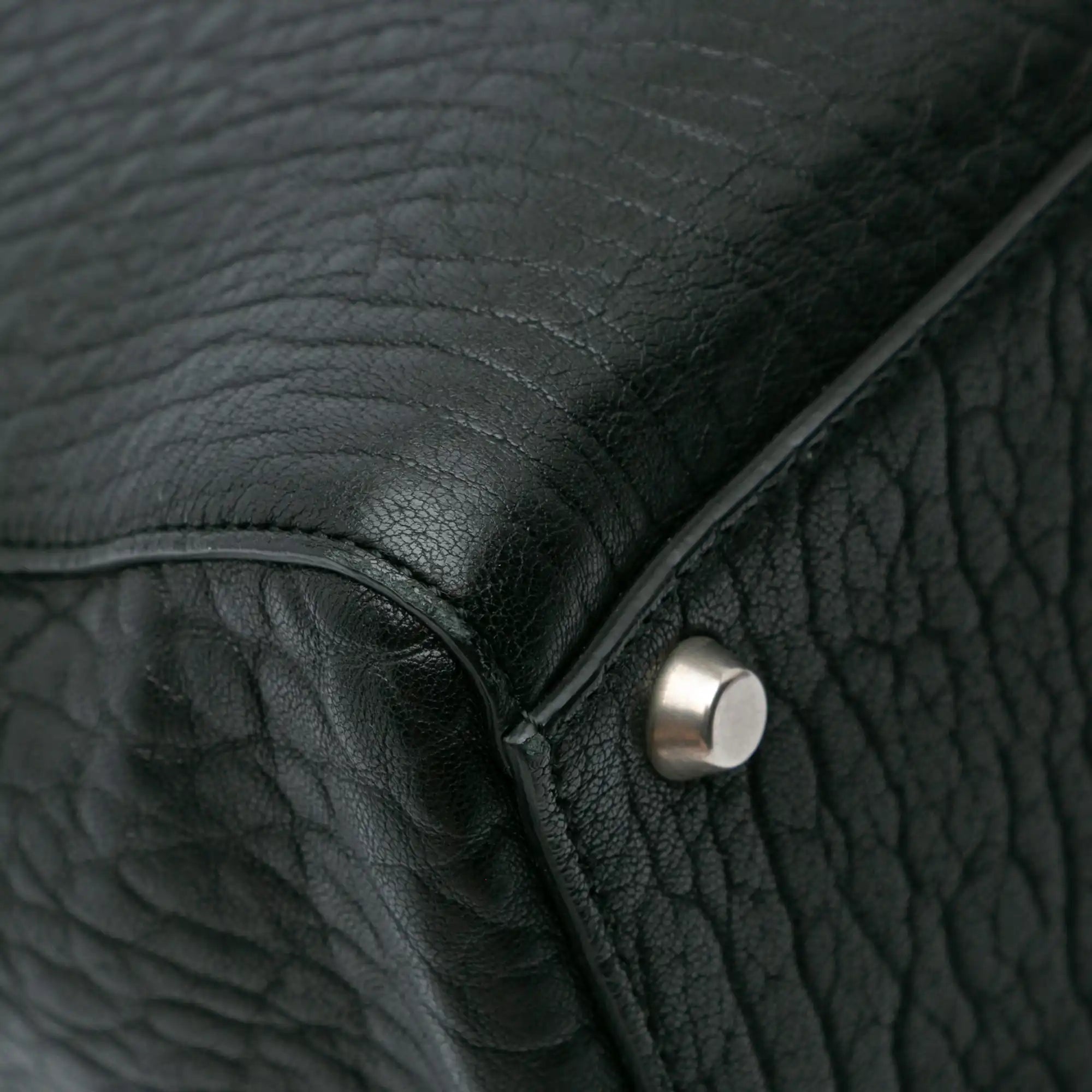 Dior Lady Dior Large Black Grained Lambskin Silver