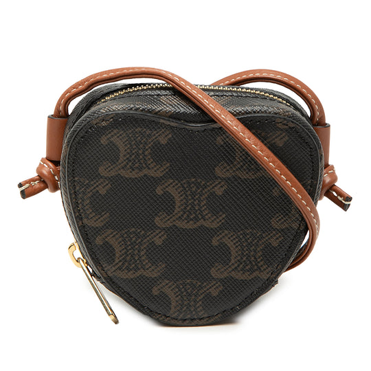 Celine Micro Triomphe Brown Coated Canvas