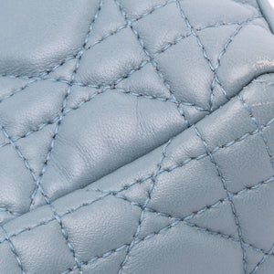 Dior Lady Dior Mini Blue Cannage Lambskin Silver