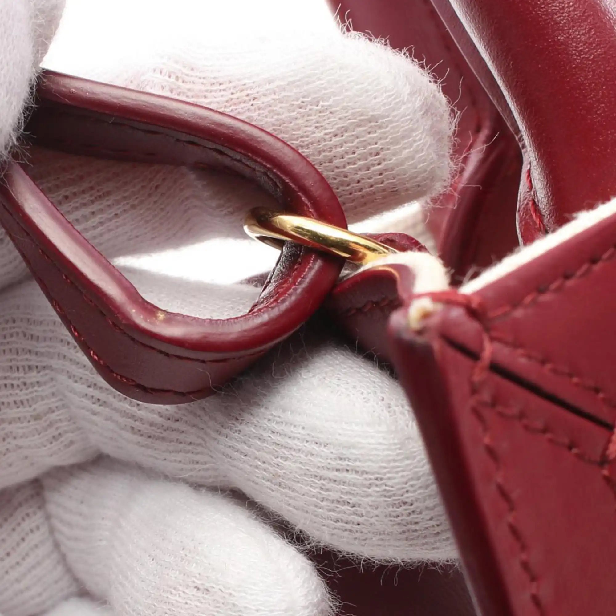 Celine Cabas Vertical Tote Mini Red Canvas