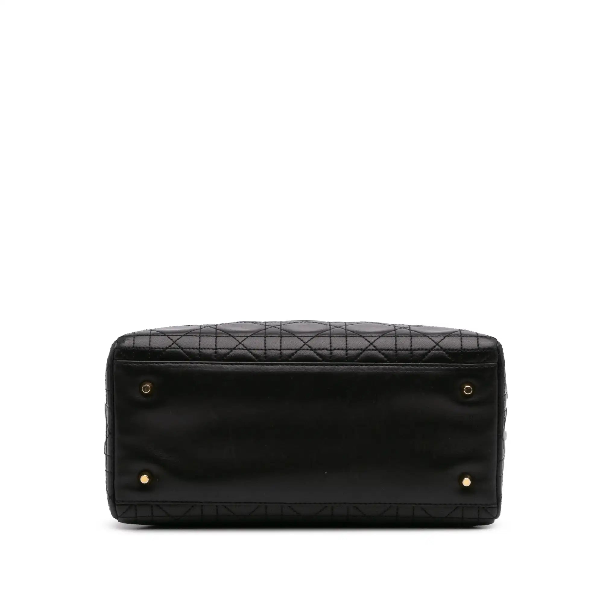 Dior Lady Dior Medium Black Lambskin Gold