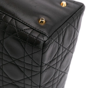 Dior Lady Dior Medium Black Lambskin Gold