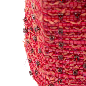 Dior Lady Dior Medium Red Fringe Rhinestone Tweed