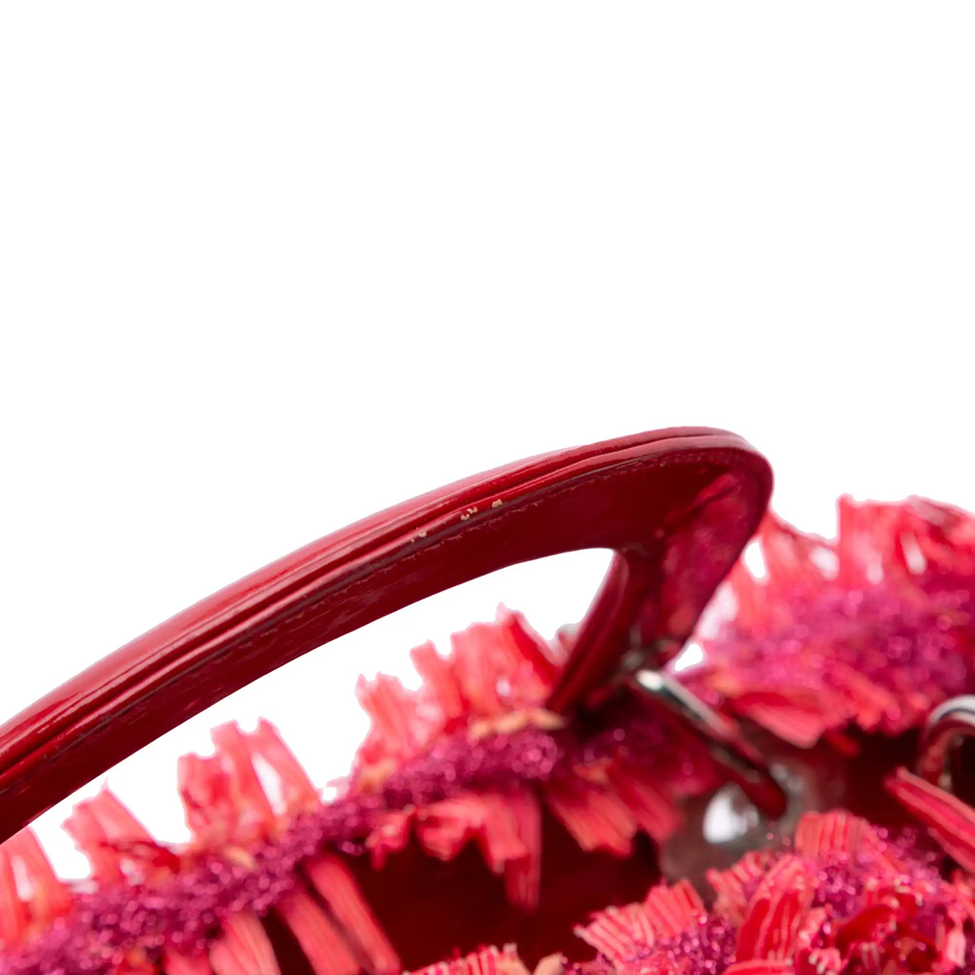 Dior Lady Dior Medium Red Fringe Rhinestone Tweed