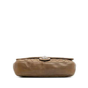 Chanel Classic Double Flap Jumbo Beige Caviar Argento