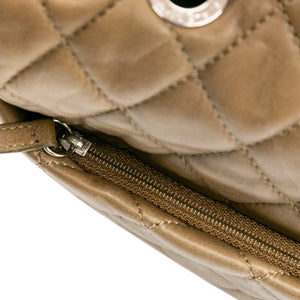 Chanel Classic Double Flap Jumbo Beige Caviar Argento