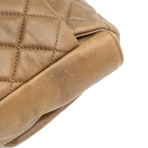 Chanel Classic Double Flap Jumbo Beige Caviar Argento