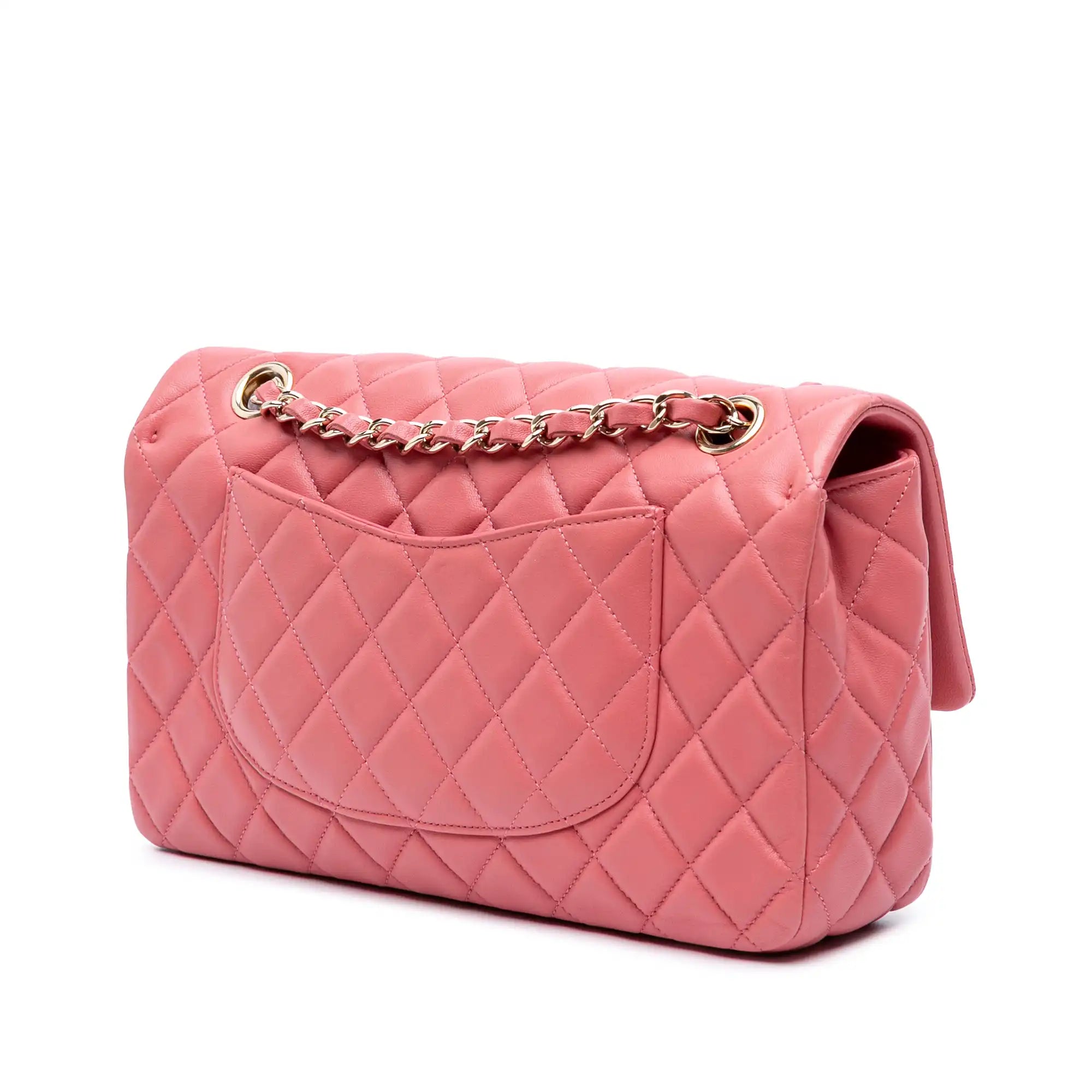 Chanel Classic Single Flap Heart Charms Medium Pink Lambskin Gold