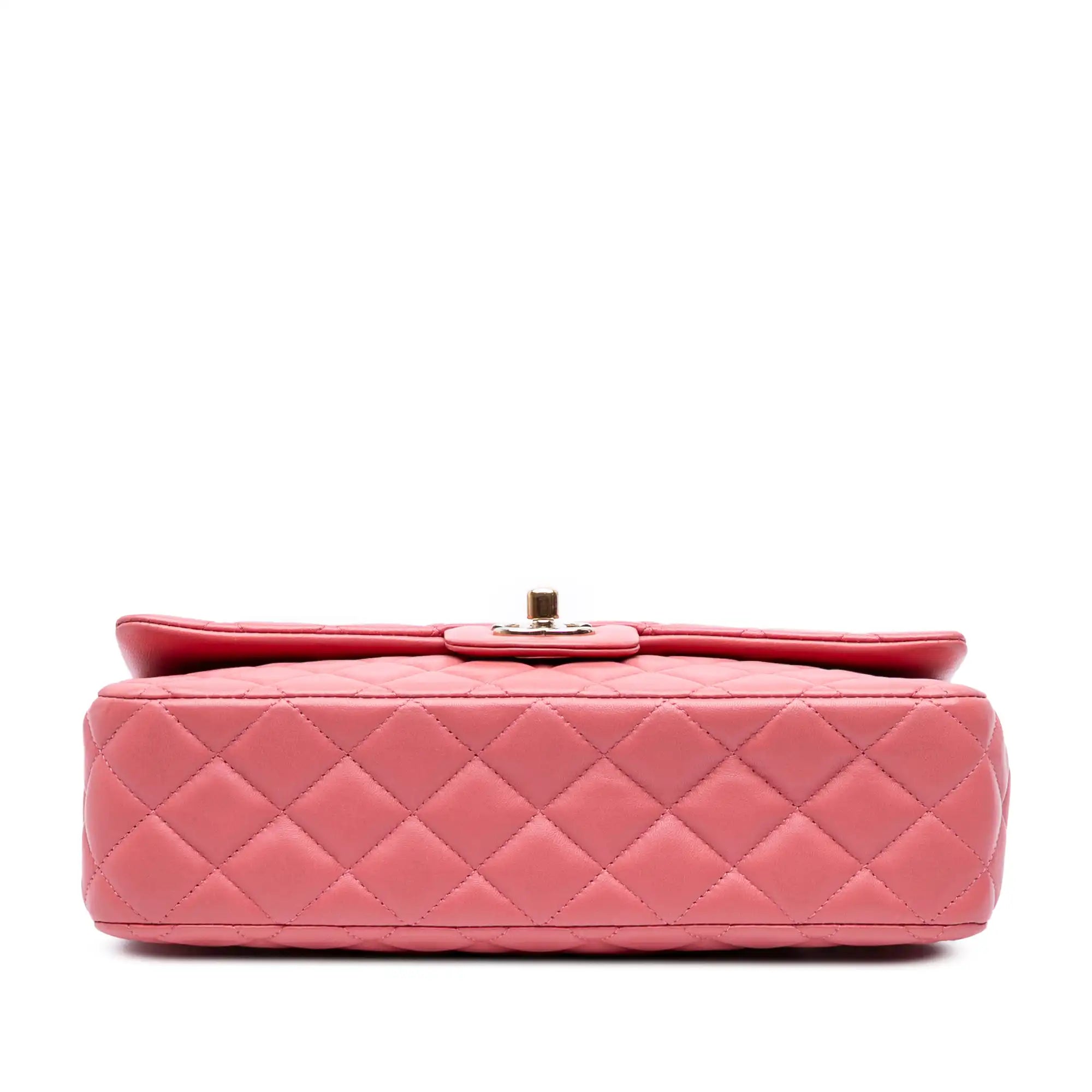 Chanel Classic Single Flap Heart Charms Medium Pink Lambskin Gold