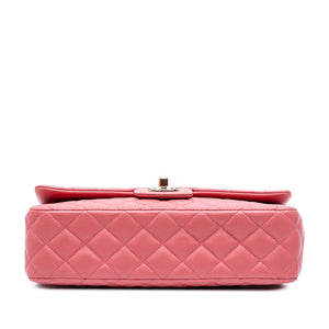 Chanel Classic Single Flap Heart Charms Medium Pink Lambskin Gold