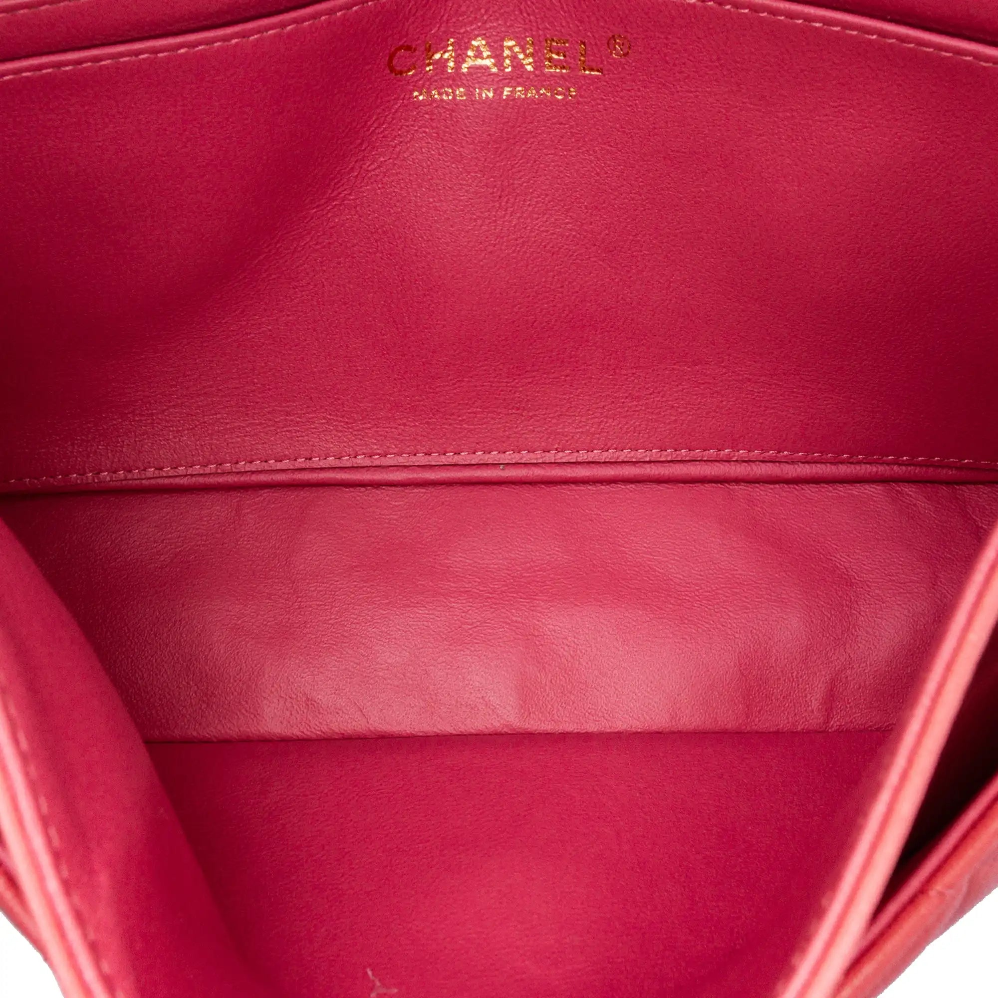 Chanel Classic Single Flap Heart Charms Medium Pink Lambskin Gold