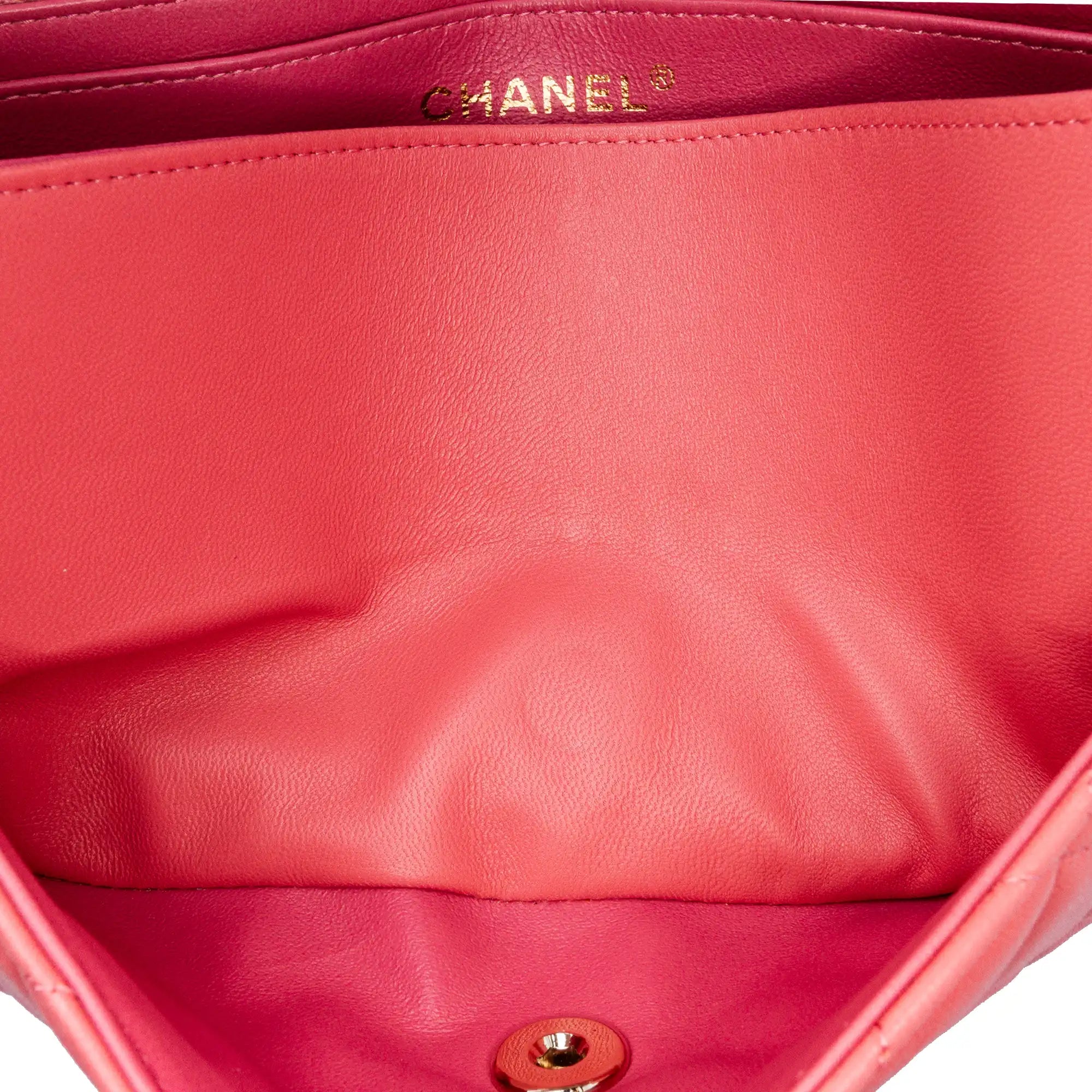 Chanel Classic Single Flap Heart Charms Medium Pink Lambskin Gold