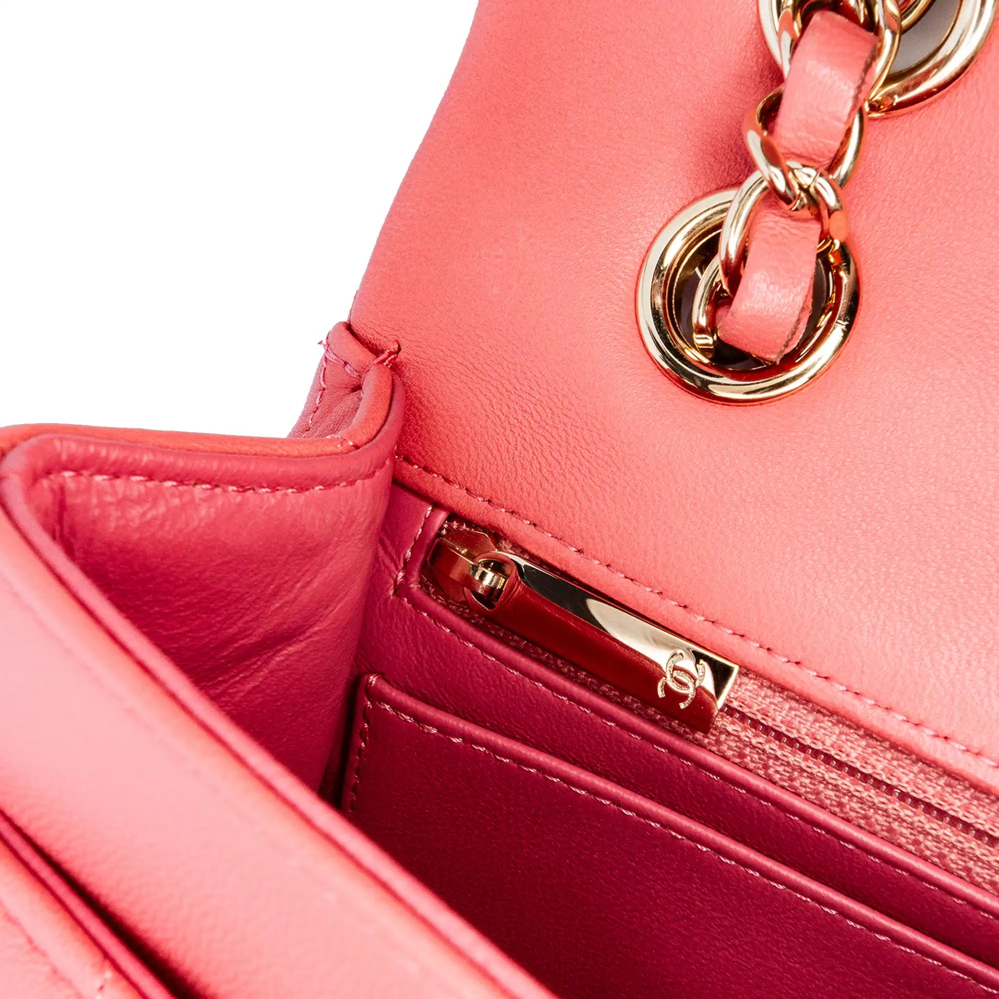 Chanel Classic Single Flap Heart Charms Medium Pink Lambskin Gold