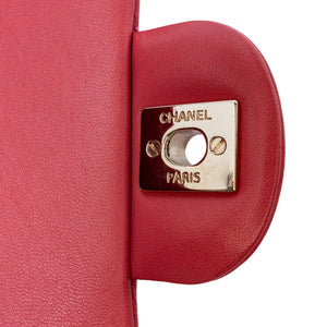 Chanel Classic Single Flap Heart Charms Medium Pink Lambskin Gold
