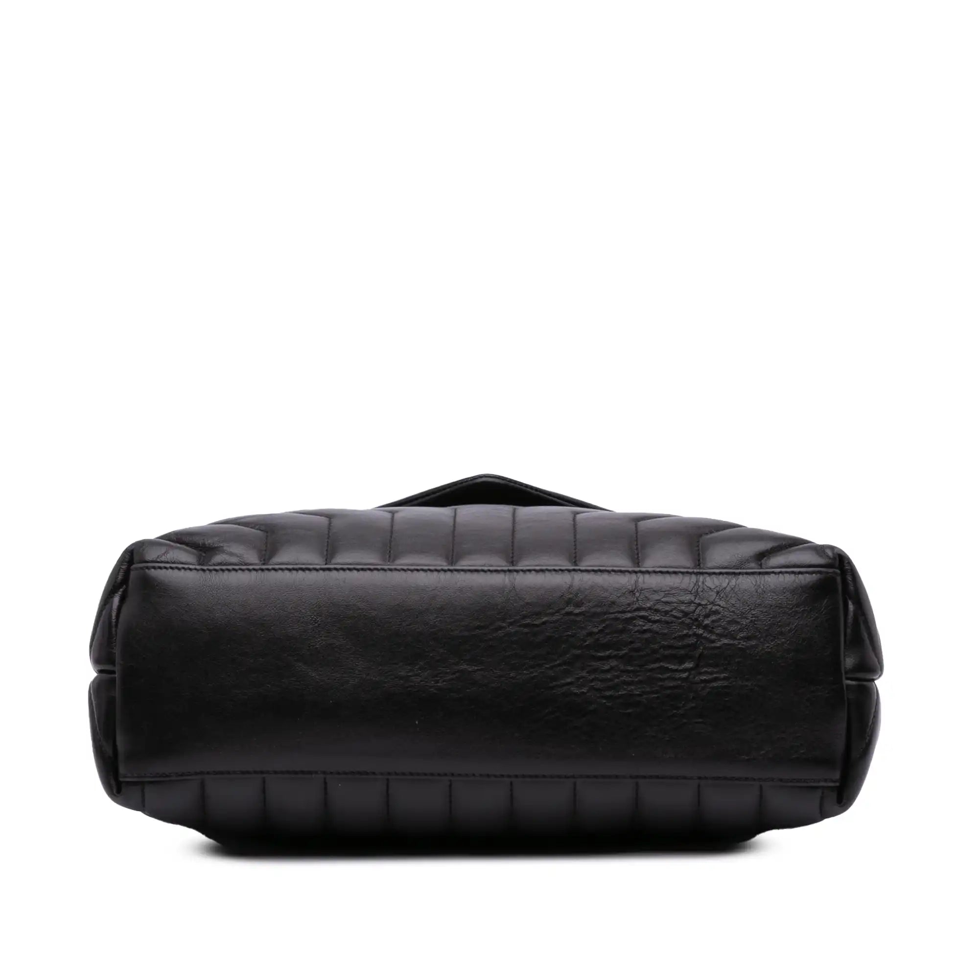 Yves Saint Laurent LouLou Medium Black Quilted Leather Silver