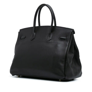 Hermès Birkin Retourne 35 Black Swift Gold