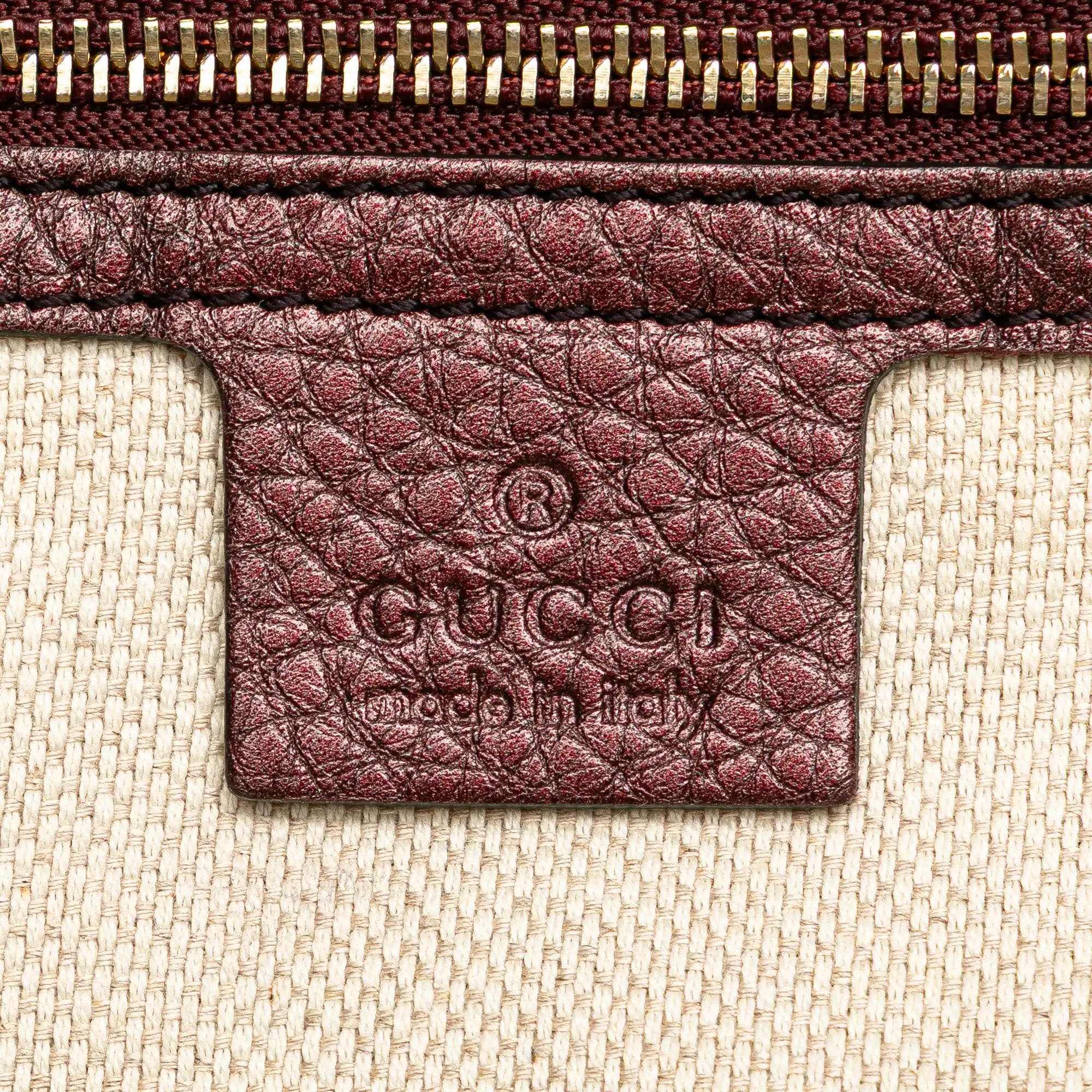 Gucci Soho Cellarius Tote Medium Wine Red Leather
