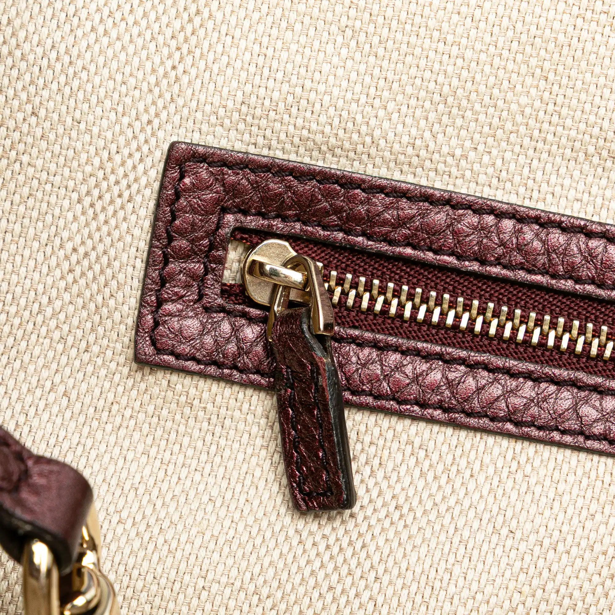 Gucci Soho Cellarius Tote Medium Wine Red Leather