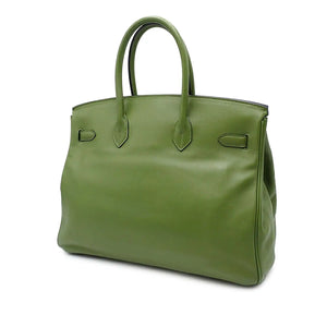 Hermès Birkin Retourne 35 Olive Green Swift Gold
