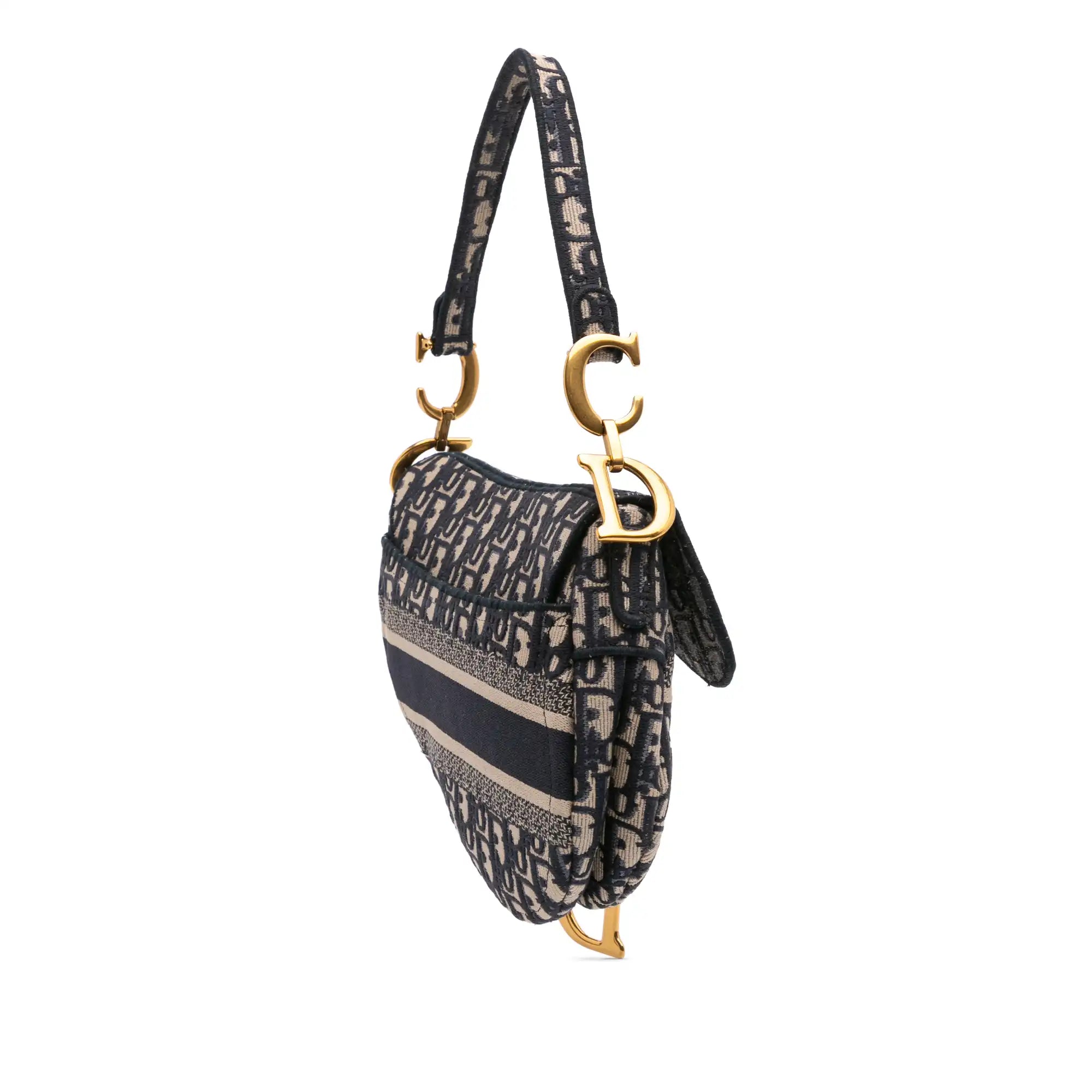 Dior Saddle Bag Medium Blue Oblique Jacquard Canvas