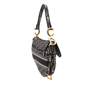 Dior Saddle Bag Medium Blue Oblique Jacquard Canvas