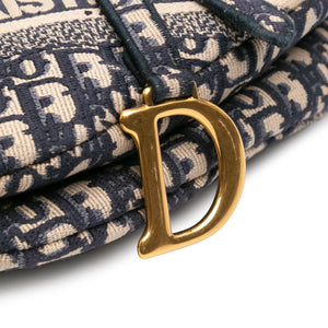 Dior Saddle Bag Medium Blue Oblique Jacquard Canvas