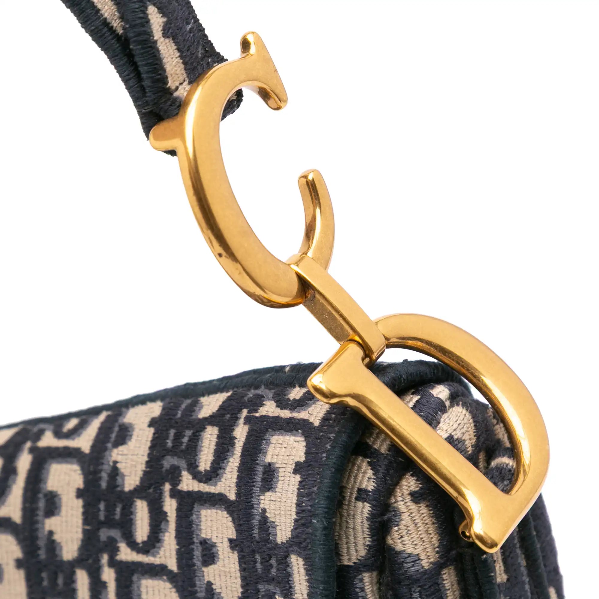 Dior Saddle Bag Medium Blue Oblique Jacquard Canvas