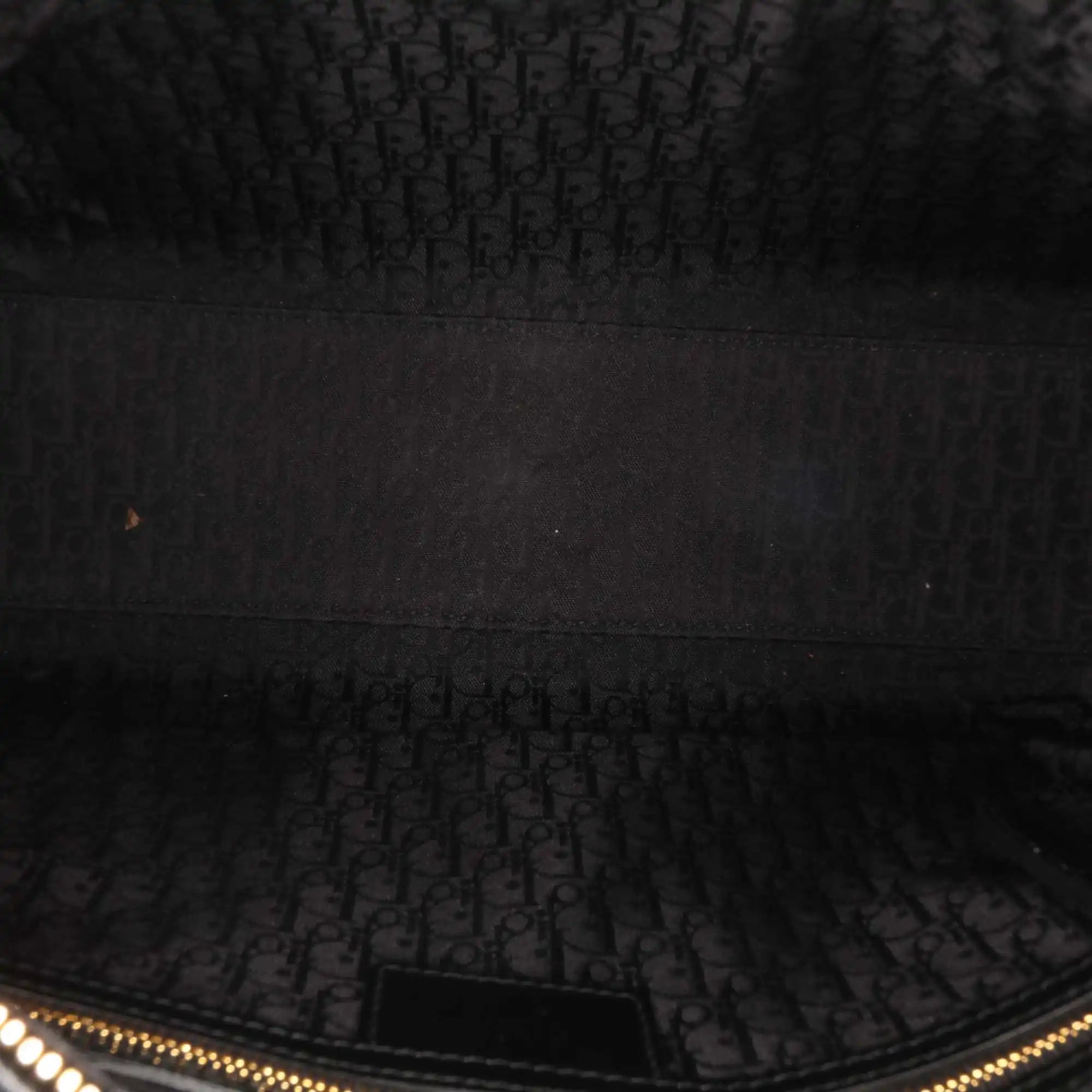 Dior Lady Dior Large Black Cannage Patent Leather Gold
