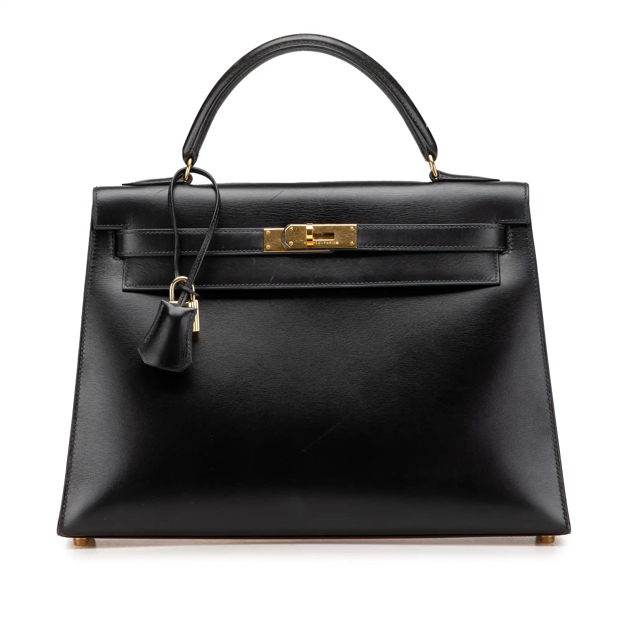 Hermès Kelly Sellier 32 Black Boxcalf Gold