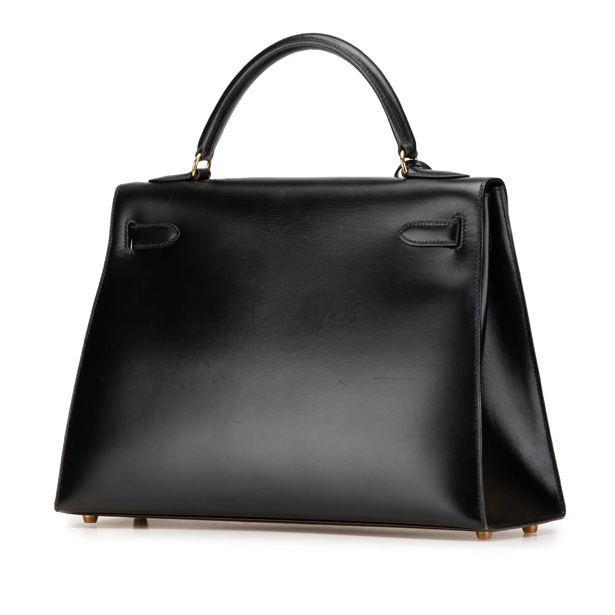 Hermès Kelly Sellier 32 Black Boxcalf Gold