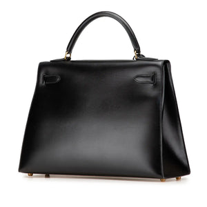 Hermès Kelly Sellier 32 Black Boxcalf Gold
