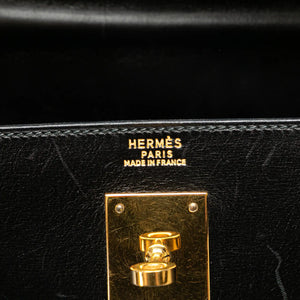 Hermès Kelly Sellier 32 Black Boxcalf Gold