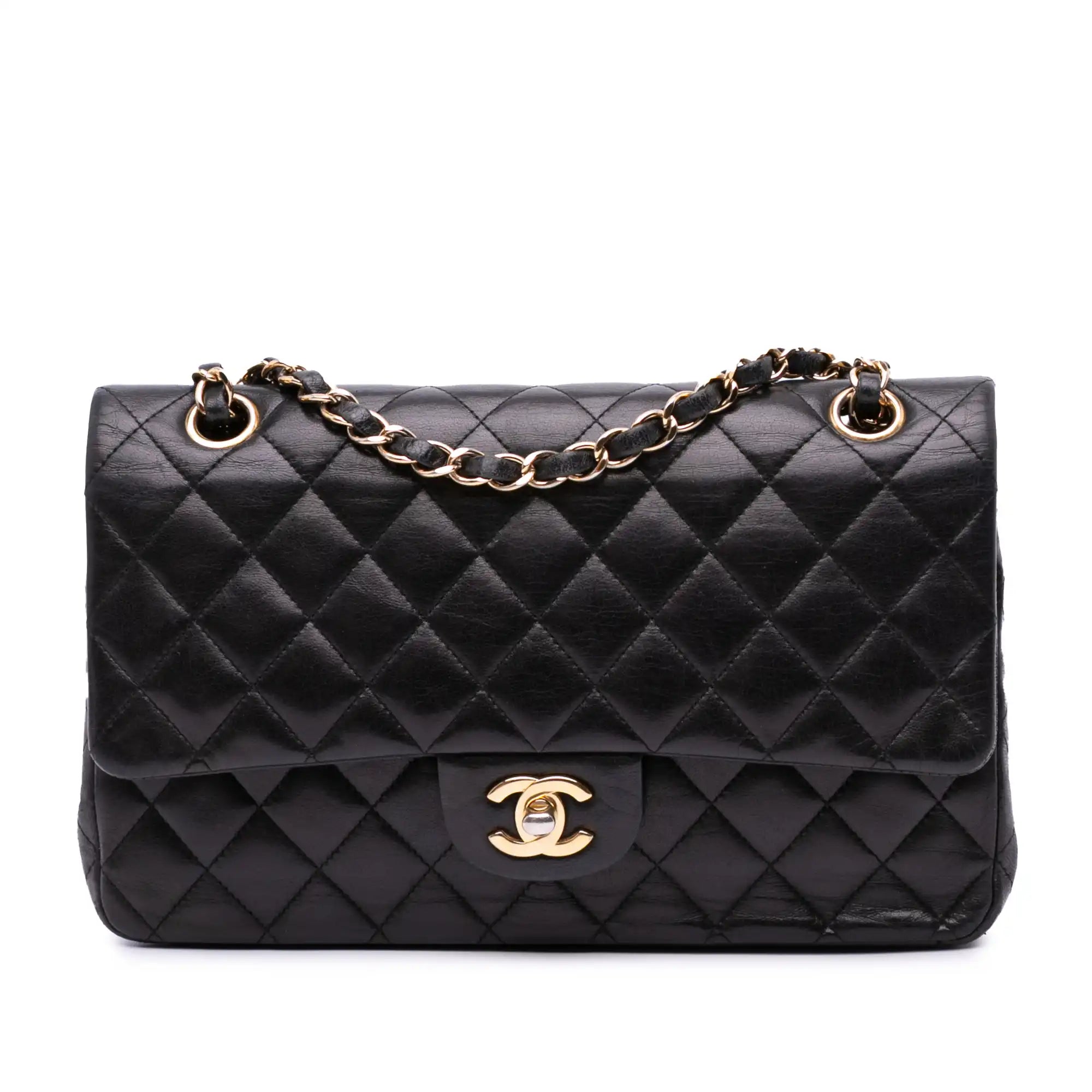 Chanel Classic Double Flap Medium Black Lambskin Gold