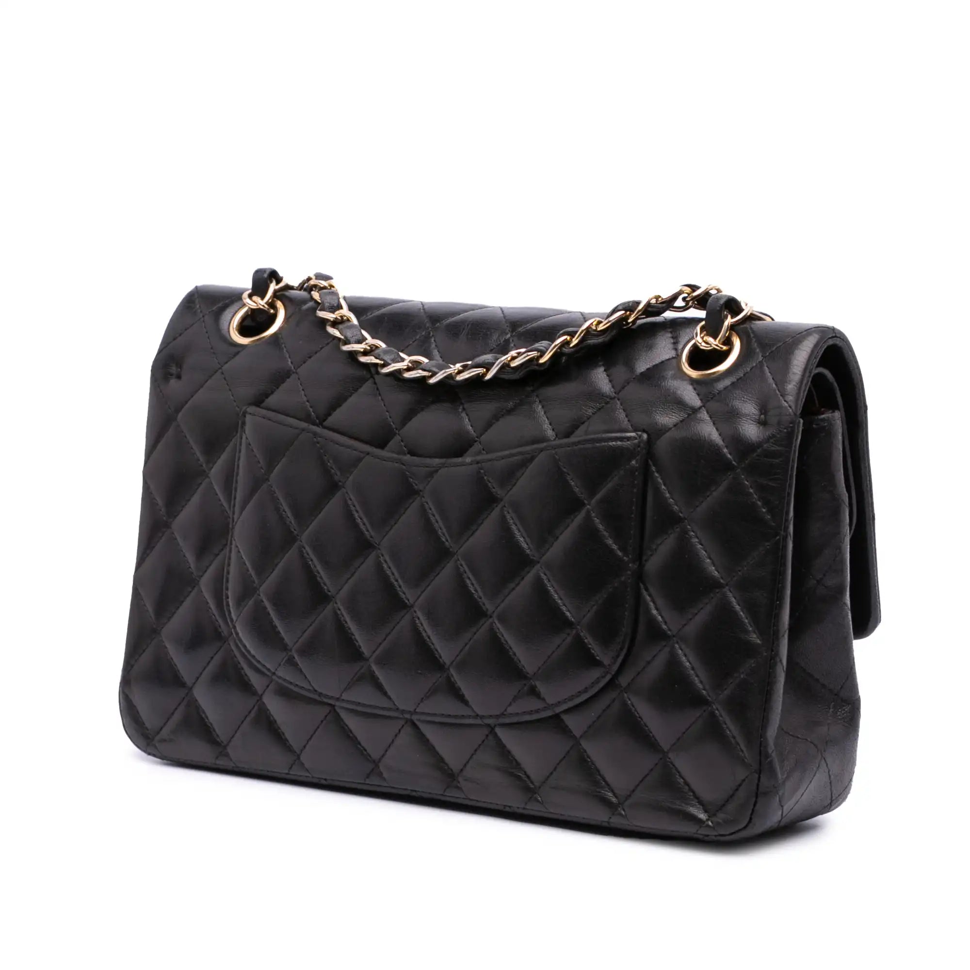Chanel Classic Double Flap Medium Black Lambskin Gold