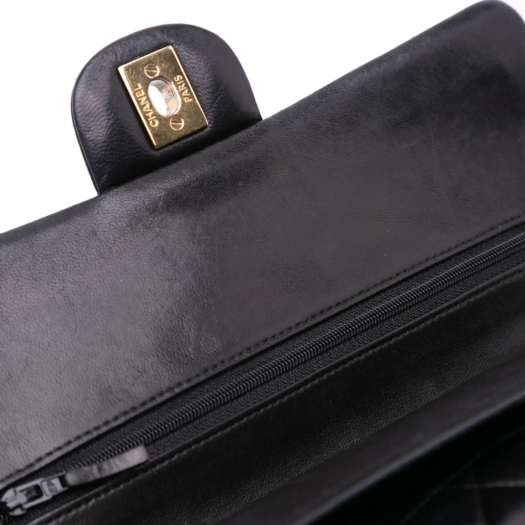 Chanel Classic Double Flap Medium Black Lambskin Gold