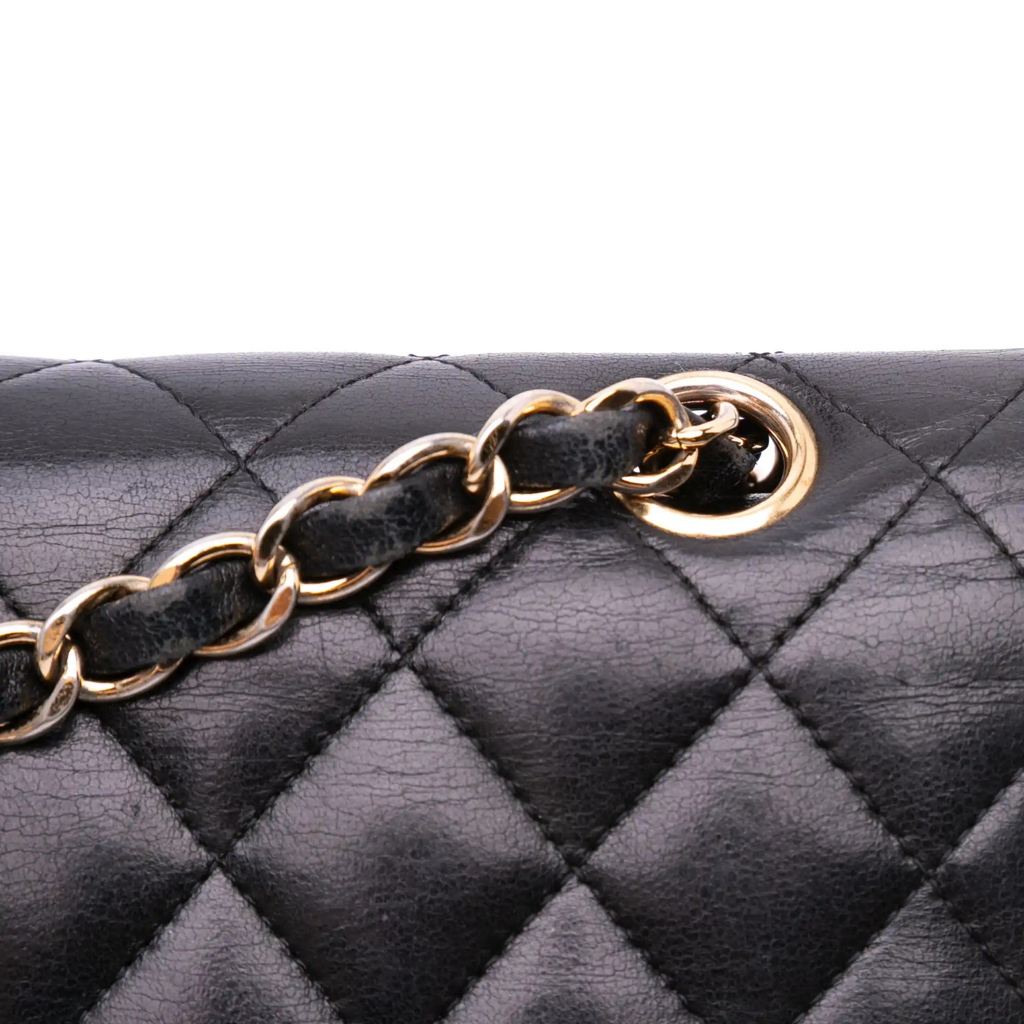Chanel Classic Double Flap Medium Black Lambskin Gold