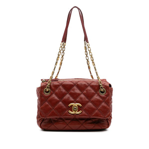 Chanel Ultimate Stitch Retro Chain Shoulder Flap Red Calfskin Gold