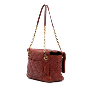 Chanel Ultimate Stitch Retro Chain Shoulder Flap Red Calfskin Gold