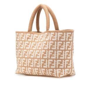 Fendi Shopper Tote Large Beige Zucca Cashmere