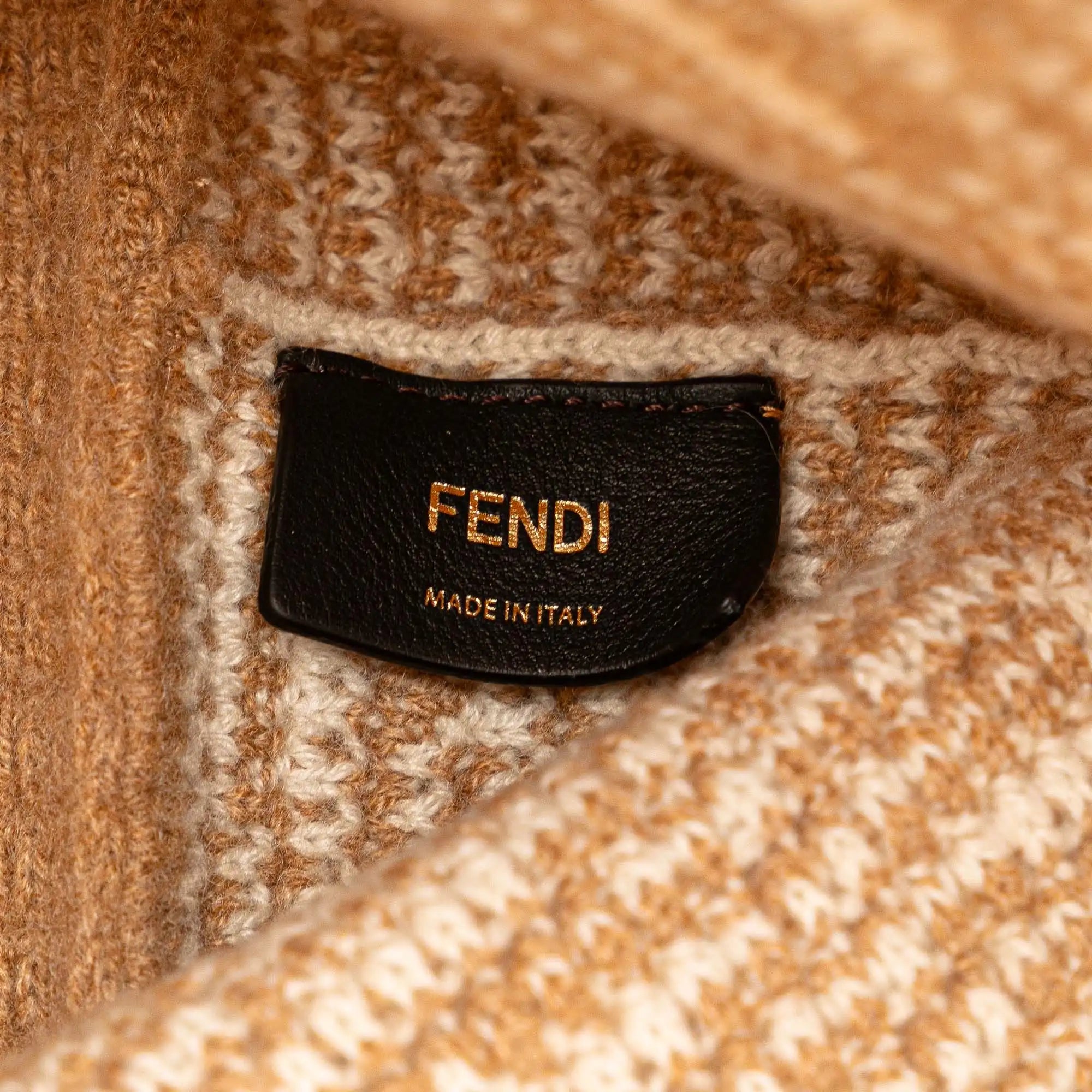 Fendi Shopper Tote Large Beige Zucca Cashmere
