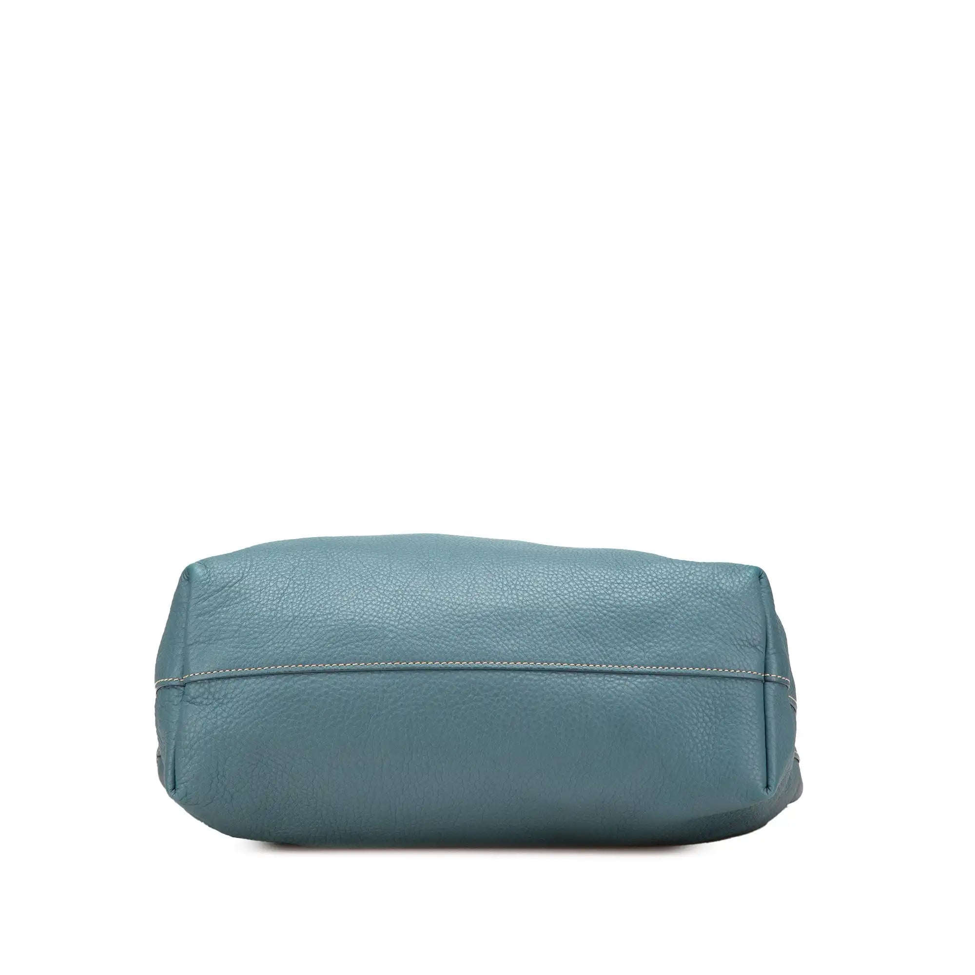 Prada Open Tote Bag Blue Vitello Daino