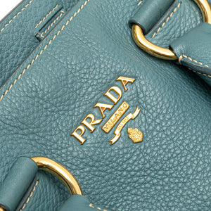 Prada Open Tote Bag Blue Vitello Daino