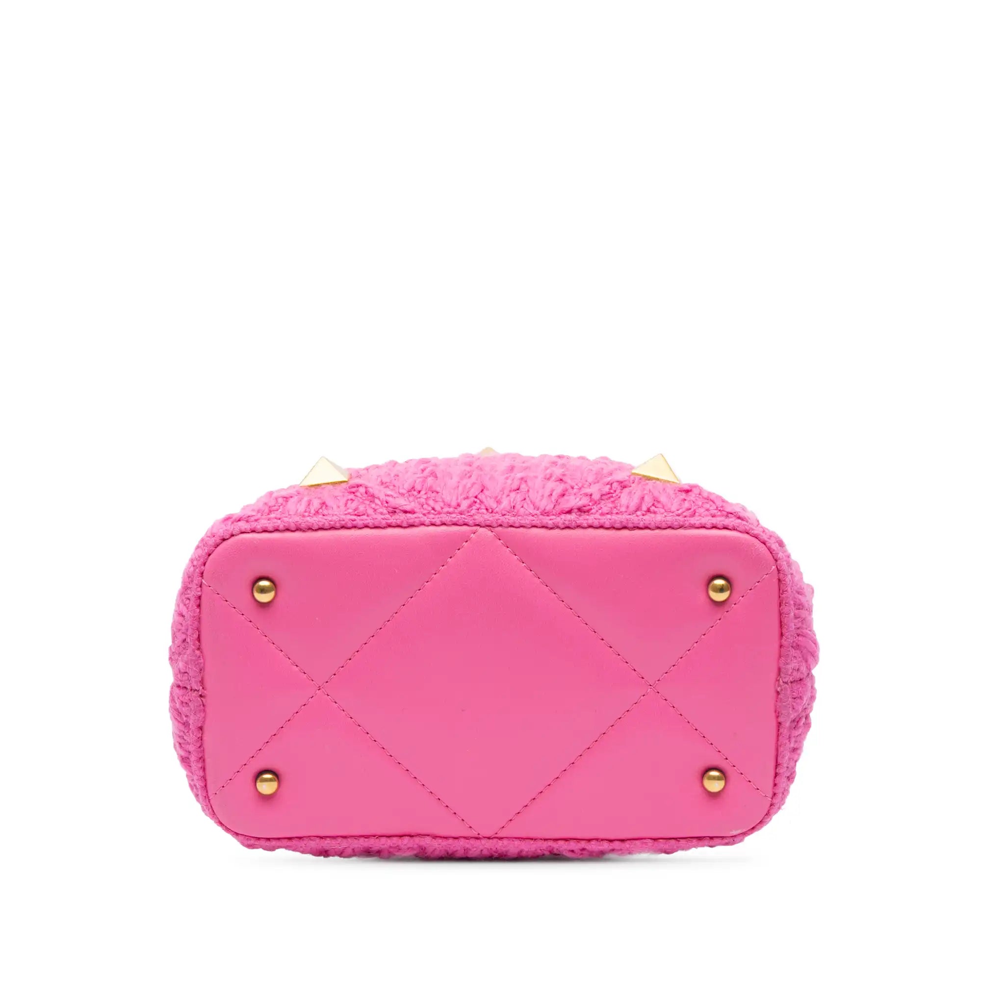Valentino Roman The Handle Small Pink Studded Wool