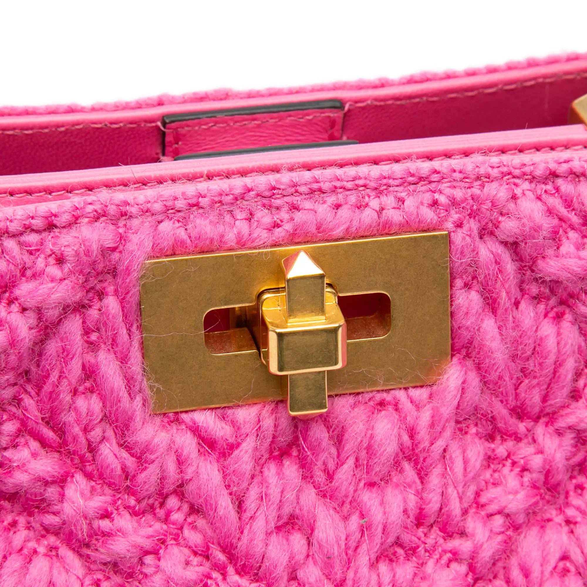 Valentino Roman The Handle Small Pink Studded Wool