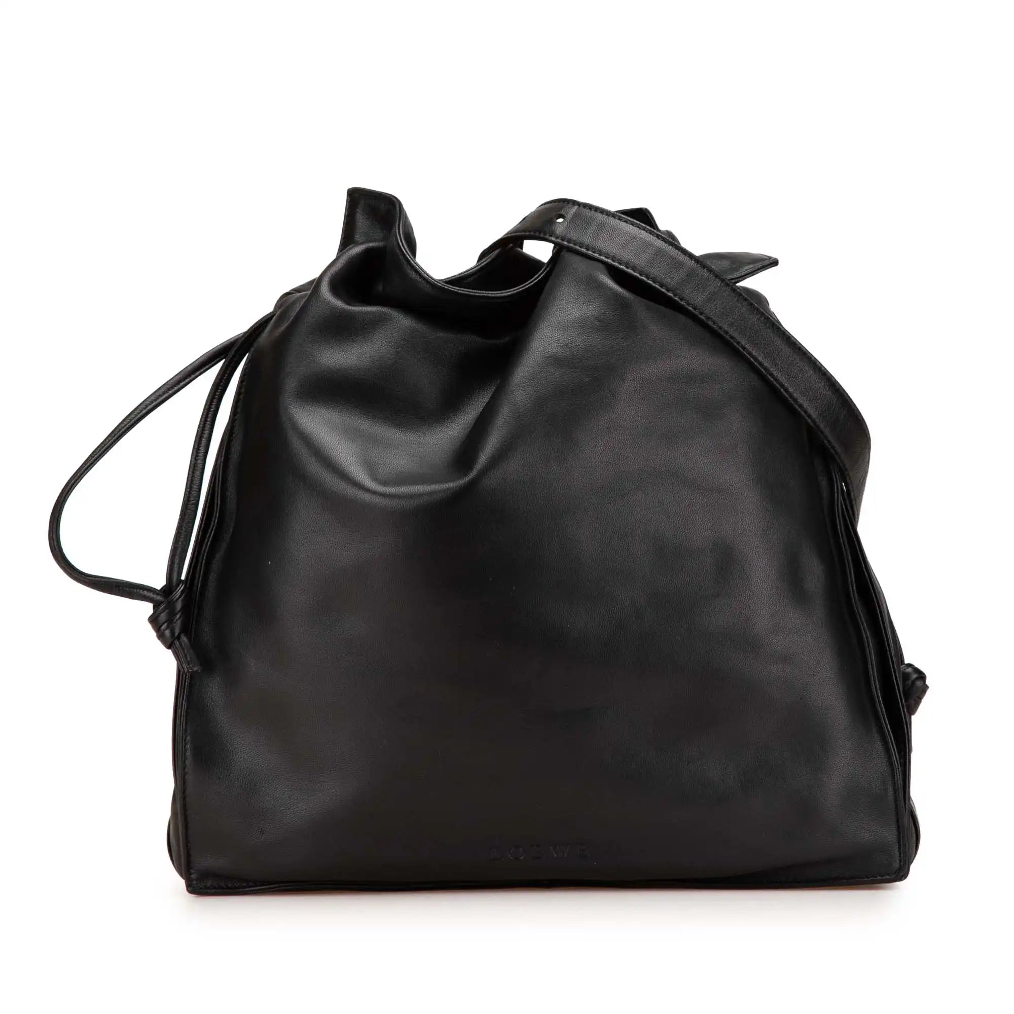 Loewe Flamenco Drawsting Crossbody Bag Black Nappa