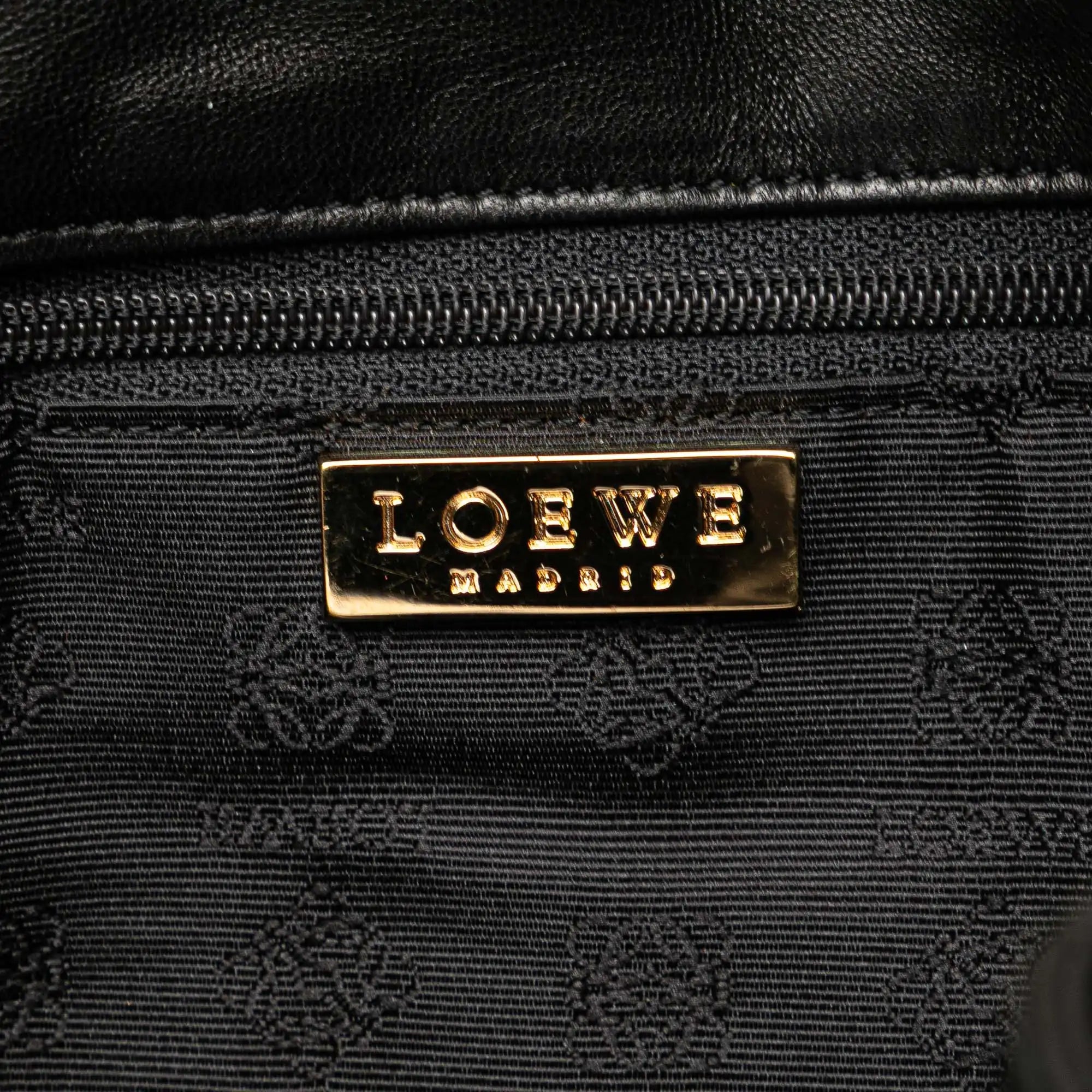 Loewe Flamenco Drawsting Crossbody Bag Black Nappa