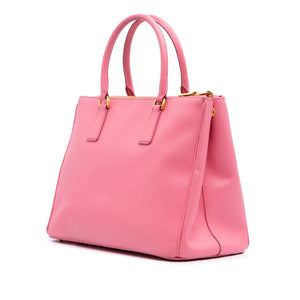 Prada Double Zip Galleria Medium Pink Saffiano