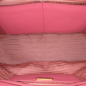 Prada Double Zip Galleria Medium Pink Saffiano